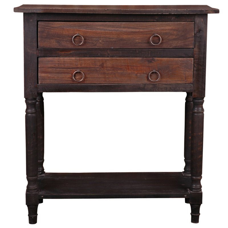 Sunset Trading Cottage Stacked Drawer Wood Storage Table in Raftwood Brown