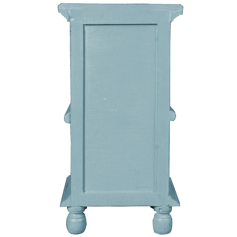 Sunset Trading Cottage Coastal Wood Table in Two Tone Beach Blue and Brown