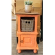 Sunset Trading Cottage Transitional Wood End Table with Basket in Coral Orange