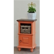 Sunset Trading Cottage Transitional Wood End Table with Basket in Coral Orange