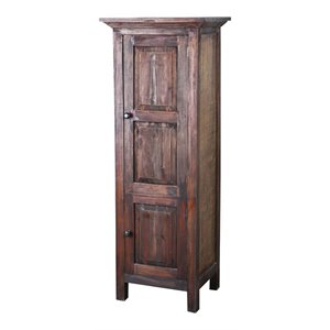 sunset trading cottage tall 2-door wood storage cabinet in raftwood brown wood