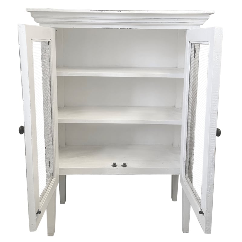 Sunset Trading Cottage Storage Cabinet with Baskets White Solid