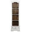 Sunset Trading Cottage Narrow Transitional Bookcase in Distressed White Wood
