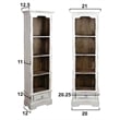 Sunset Trading Cottage Narrow Transitional Bookcase in Distressed White Wood
