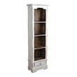 Sunset Trading Cottage Narrow Transitional Bookcase in Distressed White Wood