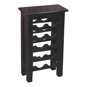 sunset trading cottage transitional wood wine rack in distressed antique black