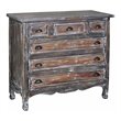 Sunset Trading Cottage Coastal Solid Wood Chest in Distressed Brushed White