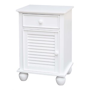 sunset trading shutter transitional coastal wood nightstand in white