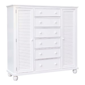 sunset trading shutter transitional coastal wood armoire in white
