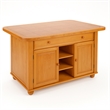 Sunset Trading Oak Selections Transitional Kitchen Island in Oak/Beige Wood