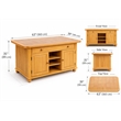 Sunset Trading Oak Selections Transitional Kitchen Island in Oak/Beige Wood
