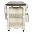 Sunset Trading Andrews 4-Drawer Wood Kitchen Cart in Antique White/Chestnut