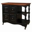 Sunset Trading Regal Farmhouse Wood Kitchen Cart in Antique Black/Cherry