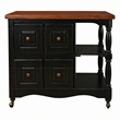 Sunset Trading Regal Farmhouse Wood Kitchen Cart in Antique Black/Cherry