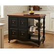 Sunset Trading Regal Farmhouse Wood Kitchen Cart in Antique Black/Cherry