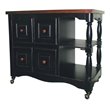 Sunset Trading Regal Farmhouse Wood Kitchen Cart in Antique Black/Cherry
