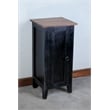 Sunset Trading Cottage 1 Door Mid-Century Accent Cabinet in Antique Black Wood