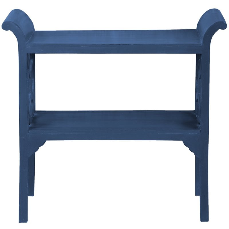 Sunset Trading Cottage Transitional Wood Accent Table and Console in Navy Blue
