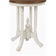 Sunset Trading Cottage Round End Table in Distressed White and Brown Wood
