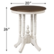 Sunset Trading Cottage Round End Table in Distressed White and Brown Wood
