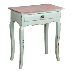 sunset trading cottage transitional wood table with limewash top in bahama green