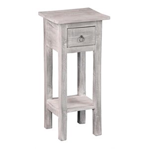 Sunset Trading Cottage Narrow Wood Side Table in Distressed Light Gray