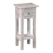 Sunset Trading Cottage Narrow Wood Side Table in Distressed Light Gray