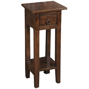 Sunset Trading Cottage Narrow Wood Side Table in Old Java Brown/Antique Iron