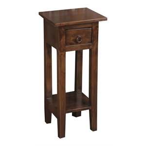 sunset trading cottage narrow wood side table in old java brown/antique iron