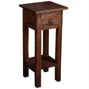 Sunset Trading Cottage Narrow Wood Side Table in Raftwood Brown/Antique Iron