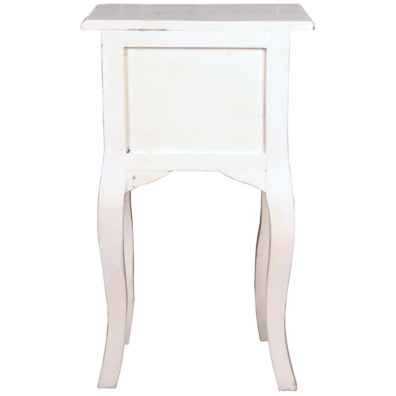 Sunset Trading Cottage Farmhouse Wood Table in Distressed Antique White