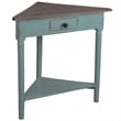 Sunset Trading Cottage Wood Corner Table in Distressed Beach Blue/Raftwood