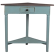 Sunset Trading Cottage Wood Corner Table in Distressed Beach Blue/Raftwood