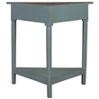 Sunset Trading Cottage Wood Corner Table in Distressed Beach Blue/Raftwood
