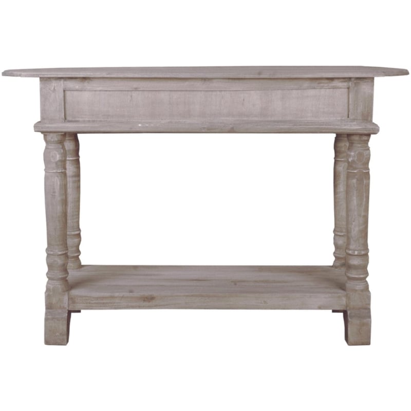 Sunset Trading Cottage Farmhouse Wood Console Table in Natural Limewash