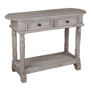 sunset trading cottage farmhouse wood console table in natural limewash