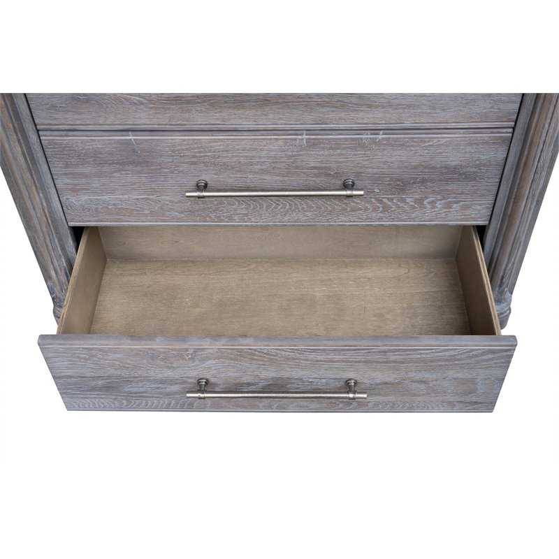 Sunset Trading Fawn 6-Drawer Transitional Wood Bedroom Chest in Distressed Gray