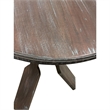 Sunset Trading Cottage Round Boat Oar Wood Accent Table in Distressed Brown/Blue