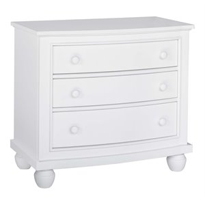 sunset trading 3-drawer shutter coastal wood nightstand in white