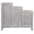 Sunset Trading Cottage Wood 3-Tiered Shutter Cabinet in Distressed Light Gray
