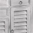 Sunset Trading Cottage Wood 3-Tiered Shutter Cabinet in Distressed Light Gray