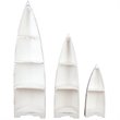 Sunset Trading Cottage 3-Piece Coastal Wood Boat Shelves in Distressed White