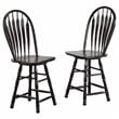 Sunset Trading 3-Piece Tile Top Wood Kitchen Island Set in Antique Black