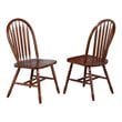 Andrews Arrowback Windsor Dining Side Chair Chestnut Brown Solid Wood Set of 2