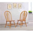 Selections Keyhole Windsor Dining Side Chairs in Light Oak Solid Wood Set of 2