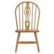 Selections Keyhole Windsor Dining Side Chairs in Light Oak Solid Wood Set of 2