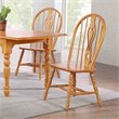 Selections Keyhole Windsor Dining Side Chairs in Light Oak Solid Wood Set of 2
