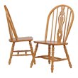 Selections Keyhole Windsor Dining Side Chairs in Light Oak Solid Wood Set of 2