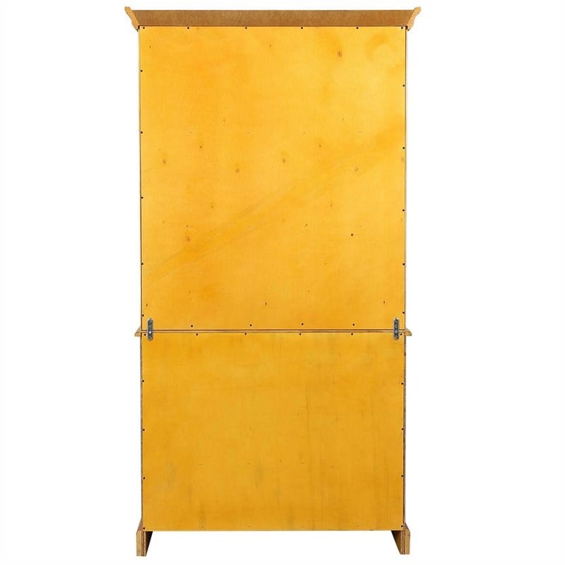 Sunset Trading Oak Selections Wood Keepsake Buffet and Lighted Hutch in Oak