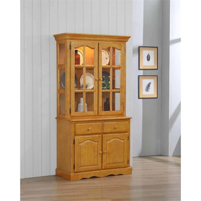 Lighted hutch cabinet discount